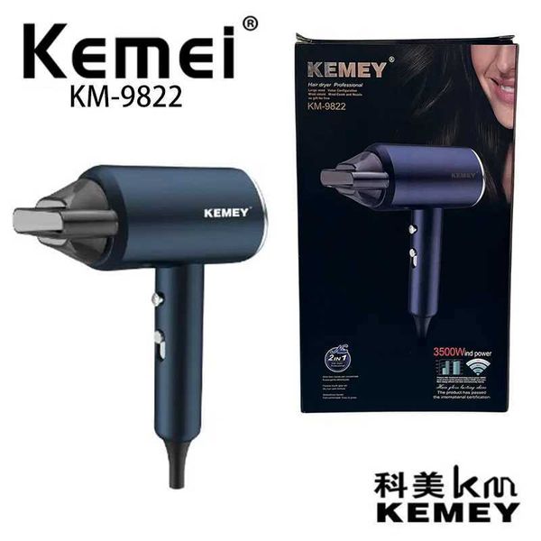 Secadores de cabelo kemeei km-9822 1800W de alta potência de alta potência de 60 graus temperatura constante Salão profissional secador de cabelo q240429