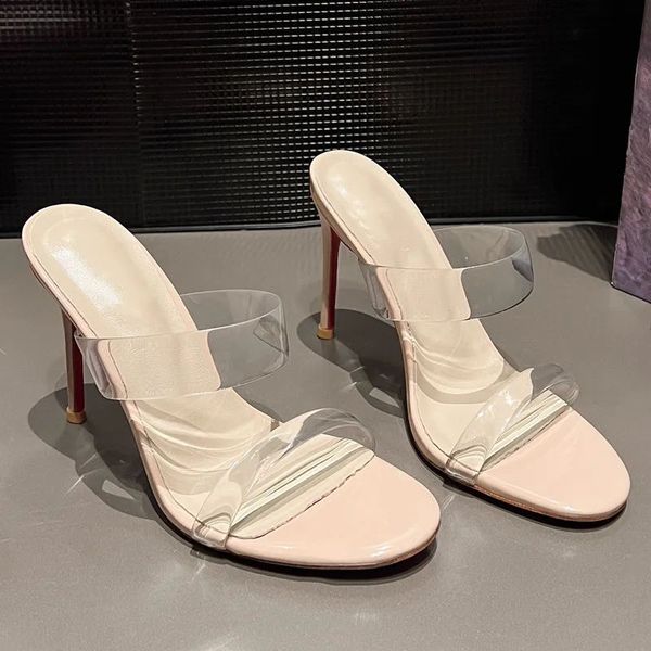 Sandali alti trasparenti sandali scarpe estate donna 2024 sandali estivi sandali di diamanti sandali da sposa festa sexy da donna