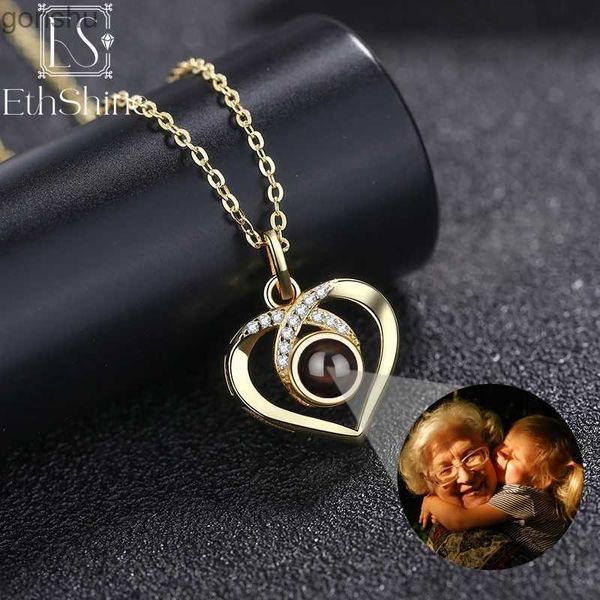 Collane a pendente etshine Progetto personalizzato Collana fotografica personalizzata foto della catena a sospensione Regalo commemorativo San Valentino Giftwx