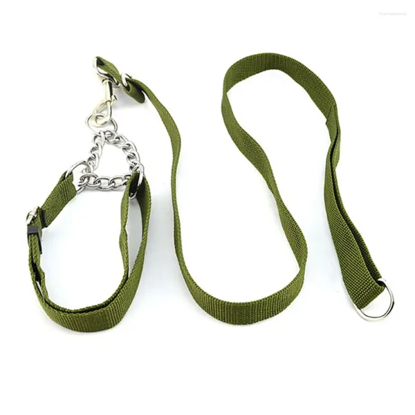 Hundekragen Militärtaktik Haustierkragen für große Hunde Leinen Set Retractable P -Ketten Halskette mit D Clasp Belt Army Green Traction Seil