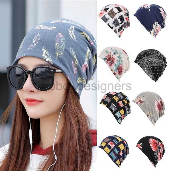 Berretti/berretto da cranio donne cappelli da bernelli caldi stampato berretto da chemioterapia estate con cappuccio turbano turbano bandana fascia elasticizza e stirpe cubino cofino d240429