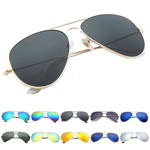 Occhiali da sole di moda Foenixsong per donne uomini sfogliare lenti a specchio pilota rotondo blu argento grigio verde nero occhiali 240426