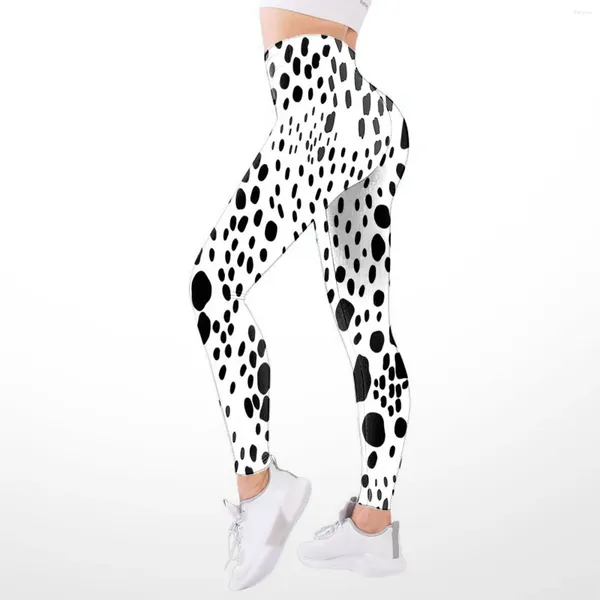 Damen-Leggings Fitness-Trainingspunkt 3D Digital gedruckte hoch taillierte dünne Yogahosen