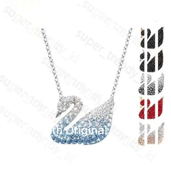 Tasarımcı swarovskis mücevher yonca kadın kuğu kolye gradyan kristal elmas enfes moda parti klavikula zinciri orijinal baskı aksesuarları 991