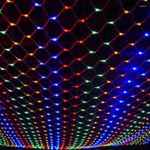 Saiten LED NET MESH Fairy Light 1,5 1,5 m 3 2m 6 4m Outdoor wasserdichte Vorhangschnur Weihnachtsgirlanden Hochzeitsfeier Fensterdekoration Dekor