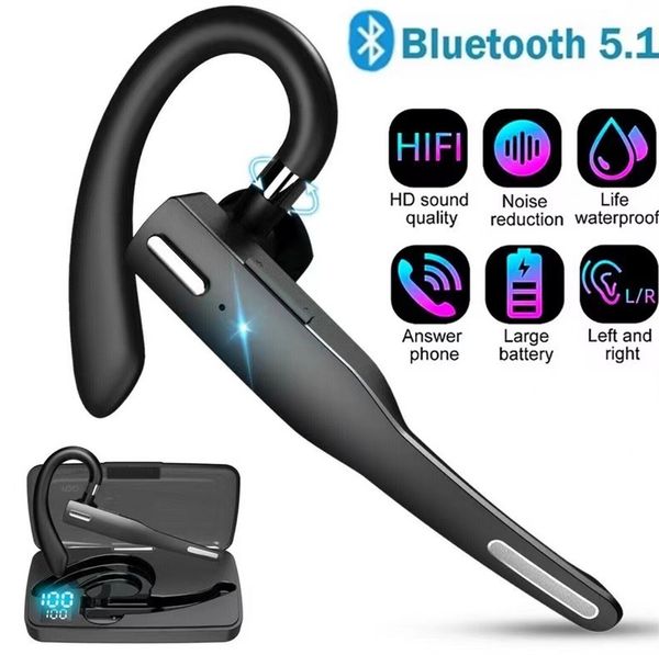 YYK520 Hanging Ohr Wireless Bluetooth Headset 5.1 Freisprecher Enc Call Rausch-Reduktion Fahren mit Einzelohr-Geschäftskopfhörern mit Einzelhandelspaket