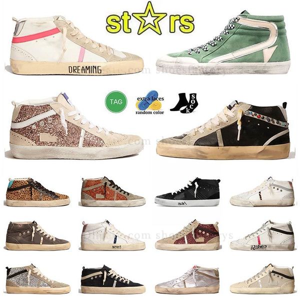 2024 Dirty Old Sneakers Platform Designer Star Casual Shoes High Top Classic Superstars Mid Star Women Herren Trainer Italien Brand Mode berühmte High Top Schuh