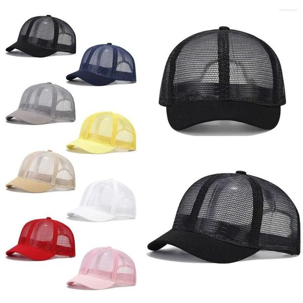 Caps de bola Banco de beisebol curto Banco de beisebol Full Mesh Breathable Fin Hat Men's Men feminino INS SUMPLE