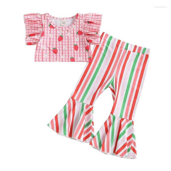 Set di abbigliamento bambina 2pcs abiti estivi top maniche