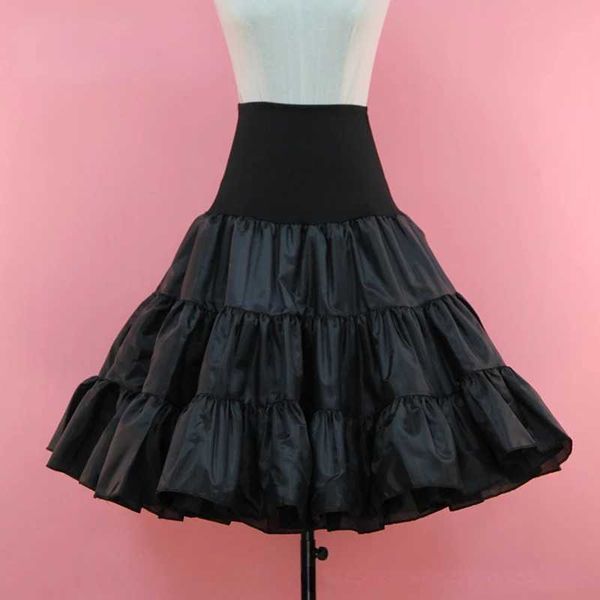 Saias 2023 Moda de outono Satina de cetim Salia de fundo A-line Rinonless Crinoline Salia Pré-escolar Frill Papticoat Adequado para Role de Recurso de Menina