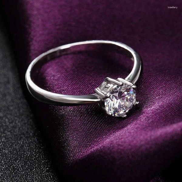 Кластерные кольца Caoshi Simple Style предложение кольцо свадебное обручальное кольцо серебряное цвет ярко -циркониевый аксессуары для церемонии помолвки