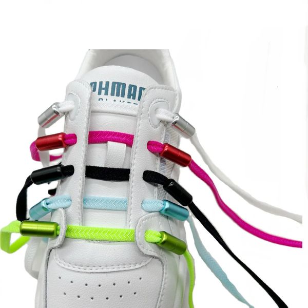 Shoelamenti pigri colorati elastico cinghia piatta senza cravatta per bambini pigri per bambini e adulti 240425