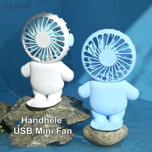 Elektrik Fanları Taşınabilir Mini Masaüstü USB Fan Öğrencileri Elde Taşıyıcı Küçük Fan Plastik Kabuk Fırçası Motor 2-3 Saat Bekleme Yaşam PP Akrabalar D240429