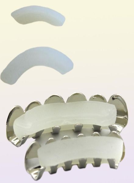 6 Зуб серебристого верхнего нижнего дна грильц коляние рта рта зубы