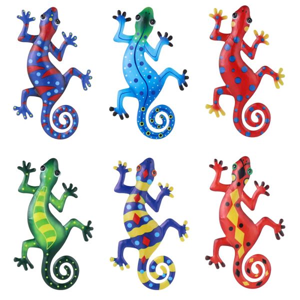 Decorações Metal Gecko Wall Decor Art Craft Inspirational Sculpture Hang Hang Indoor Outdoor Home Garden Bedroom Escritório Decoração da paisagem