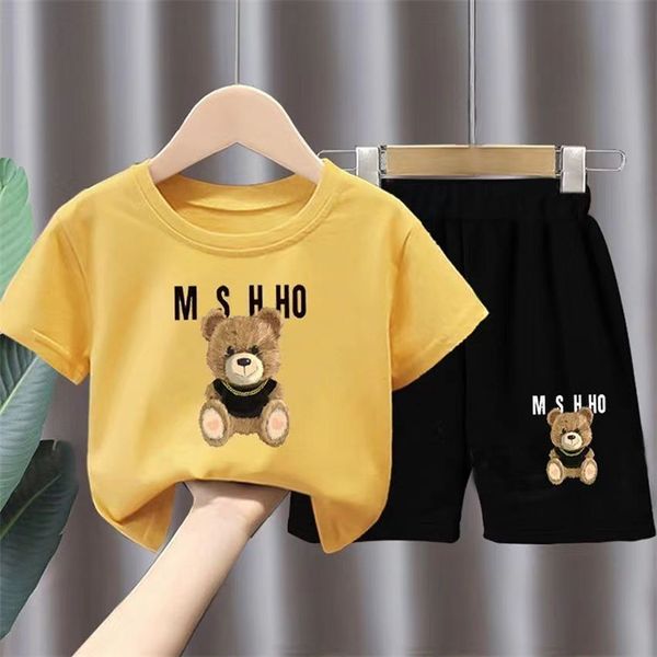 Set di abbigliamento per bambini per bambini t-shirt di lusso per bambini a maniche corte estate abito da bambino camicie casual bambini bambini tees boy ragazze set di tute da pista cxd240495