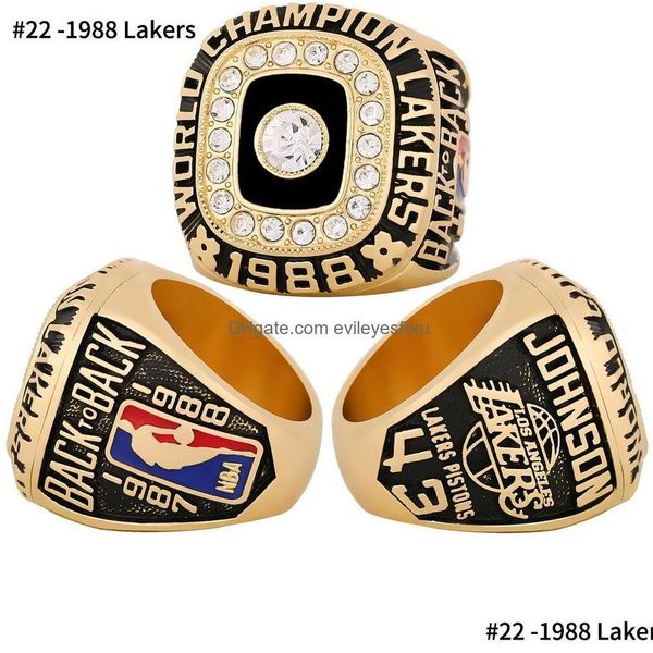 Solitaire Ring Solitaire Ring 56pcs 1967 a 2023 Basketball Team Champions Championship Trophy con set di box di legno Sport Souve DHCUQ