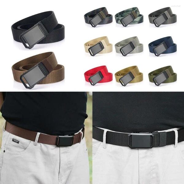 Cintos sem buracos Ratchet Web Belt Fashion de 1,3 polegada Nylon invisível para homens acessórios casuais a cada ocasião jeans