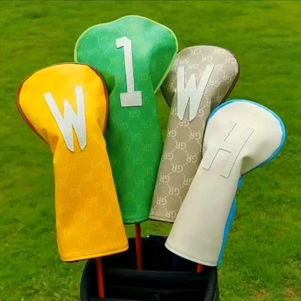 Подача гибридных головных укрытий Kings Golf Woods для водителей Fairway Clubs Iron Club Set Heads Pu Leather Unisex 240429