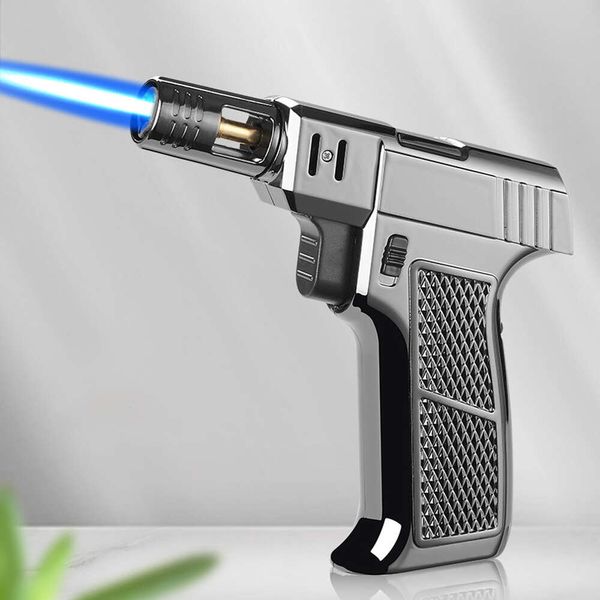 Hersteller Großhandel BBQ Handheld Sprühpistole Windschutz Iatan Butan-Zigarre ohne Gas leichter mit Sicherheitsschloss