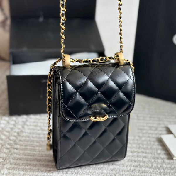 doppelte goldene Ballbeutel Platinum Kordelschnur Gold Ball Mobiltelefon Designer Frauen Bag Leder Diamant Metallverschluss Luxus Handtasche Bag Box Bags Mode Bag Sacoche