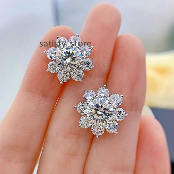 Mossanystar Girlower Studs 925Sliver def 0.5ct Brincos de moissanita Moissanita