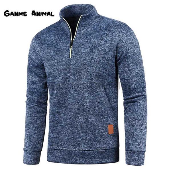 Herren -Pullover Herbst Herbst Herren Dicker halb Reißverschlusspullover Pullover für Hoody Man Sweatshir Spring Feste Farbe Rollkragenpullover Schwiegerei 4xl D240429