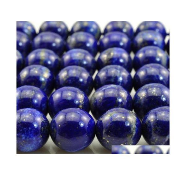 Doğal taş lapis lazuli yuvarlak gevşek boncuklar Strand 4 6 8 10 12 14mm Takı için Boyut Yapımı Nosab12 1YQQ91266754