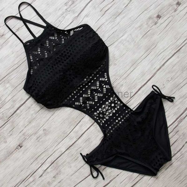 Swimwear femminile 2023 sexy Swimsuit Swimsuit senza backle spiaggia da nuoto da bagno Bikini Bikini Biking Baming 2021 Black Swimming Suet for Women D240429