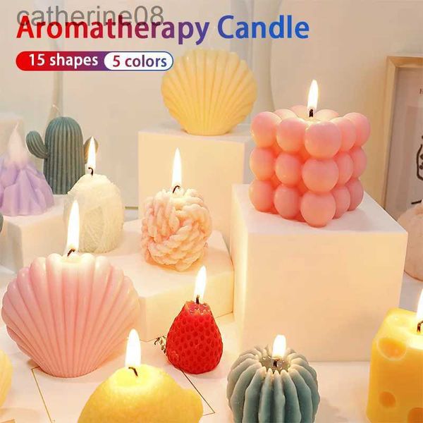 Velas 26 Shapes sem fumaça estética vela perfumada decoração de Natal de Natal Diy DIY Decors Decors Acessórios D240429