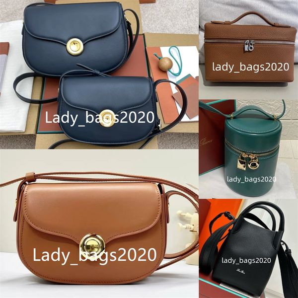 Sacca loro ghiera borse designer sacca da sella L19 pranzo box l27 anello di metallo fibbia in pelle vera pelle spalla crossbody lp19 borsetta borsetta borsetta