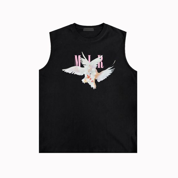 Nische Modemarke Anime2024 Designer neuer ZJBAM060 Pink Peace Dove Gedruckte Weste R84W80 Männer und Frauen atmungsaktiv entspannte Sportfitnesshärte T-Shirt