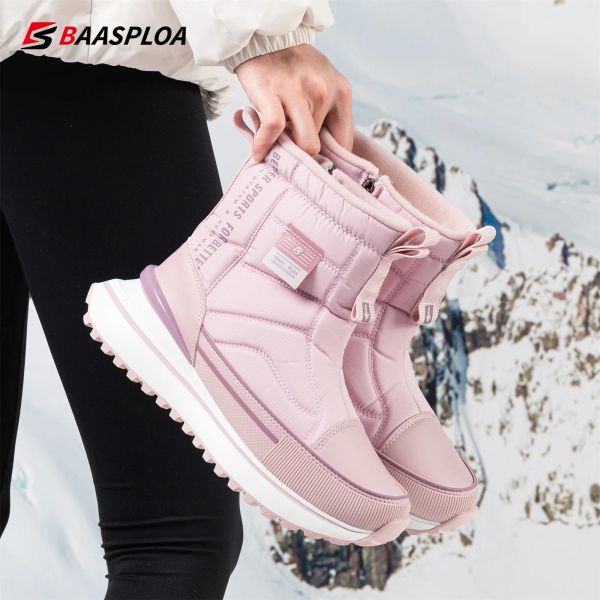 Botas baasploa mulheres botas neve botas de inverno de inverno para mulheres luxuos