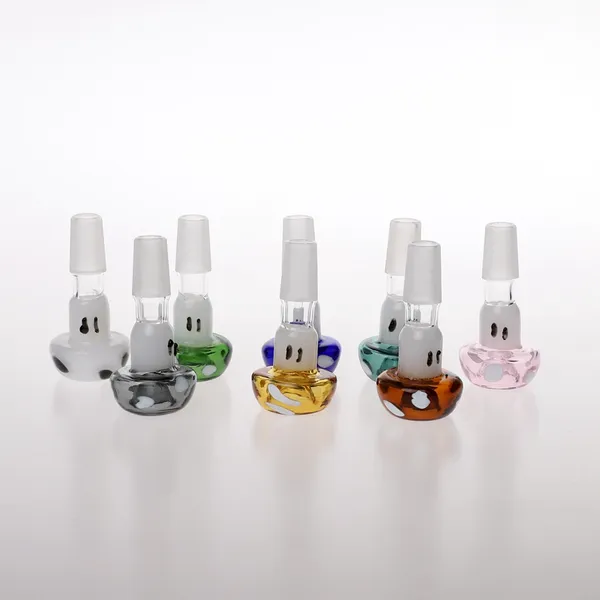 Atacado em estoque várias cores modelo cogumelo vidro barato tigelas pequenas articulações de 14 mm tigelas de vidro fumantes para fumar bong de vidro