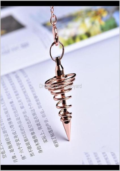 Pingentes 1pc Metal Amulet Cone Espiral Copper Gold Gold Sier Colored Clock para pirâmide pendulum aura qyrsi syiq7 j4aeh9696110