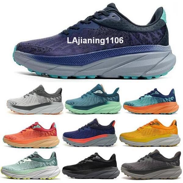 Hokah Challenger Atr 7 Trail Rrote Shoes для мужчин Женщины Tenis Trainer Sneaker Wide Hola One Harbor Mist Bellwether Blue Stone Free Ship Размер 5,5 - 12