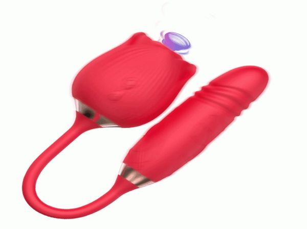 Rose Licking Female Sex Toy Clitoris Brustwarzen Massage Stimulator Dildo Gspot Vibrator Masturbation Sex Tool für Frauen Pen6759637