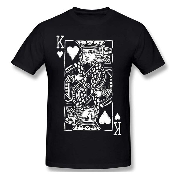 Herren T-Shirts King of Hearts Homme T-Shirt Graphics Card Ts reines Baumwoll übergroß