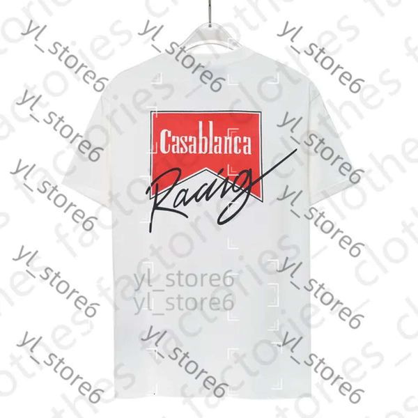 Camisa de camisa de casablanc shirts de grife casual popular casa blanca homem polo pólo masculino masculino casa blanca blanca de ponta luminosa e respirável vestido 4662