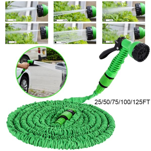 Decorazioni tubo del tubo da giardino tubo di annaffiatura espandibile tubo magico 7 motivi per pistola per pistola per la pulizia di auto da giardino da giardino