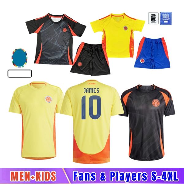 Colômbia James Soccer Jerseys2024 Kit Kids Columbia Seleção Nacional Camisa de futebol Camisetas 2024 Copa América D.Valayes Arango C. Chucho Cuadrado