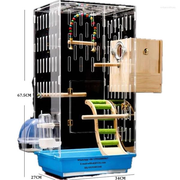Кошки -носители крупные прозрачные клетки акриловой птицы Budgie Canary Portable Cagespet продукты