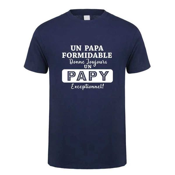 T-shirt maschile francesi Greatest Papa Thirt Summer Men Short Slve Cotton Fathers Day Gift T-Shirt Maglietta da uomo JL-144 T240425