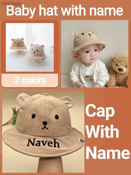 Cappelli Cappelli personalizzati cappelli da bambino personalizzati cappelli per bambini neonati con lenti per le orecchie per bambini orsacchiotto orsacchiotto hatsl240429