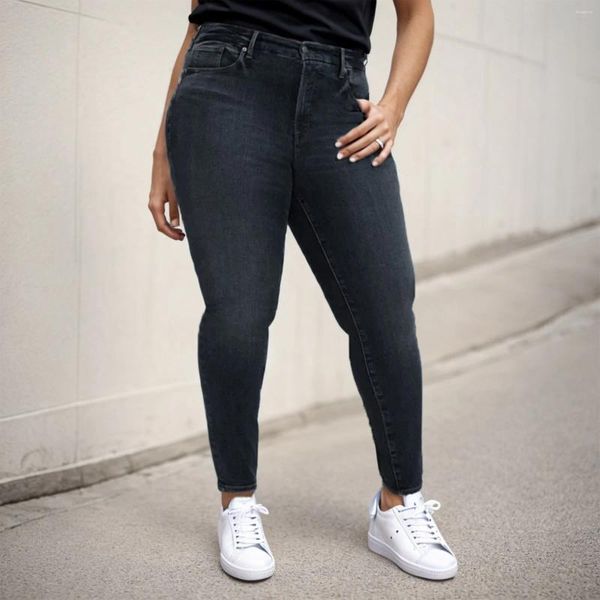 Pantaloni da donna jeans taglie forti per donne leggings ad alto contenuto di vita elevata elastica jeggings magretti magli