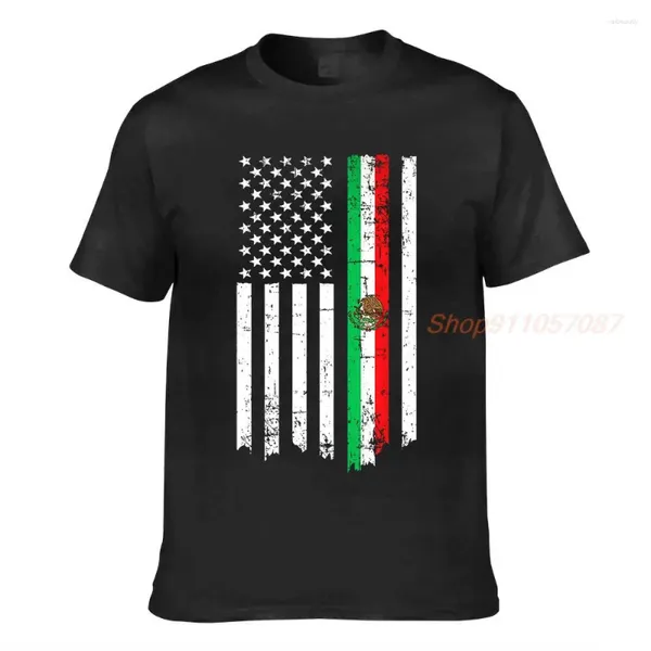 Frauen T-Shirts Mexikanische amerikanische Flagge Herren-T-Shirt Mexiko-Abstammung US Pride Sommer Männer Hemd Frauen Tops T-Shirt Casual Short Sleeve T-Shirts