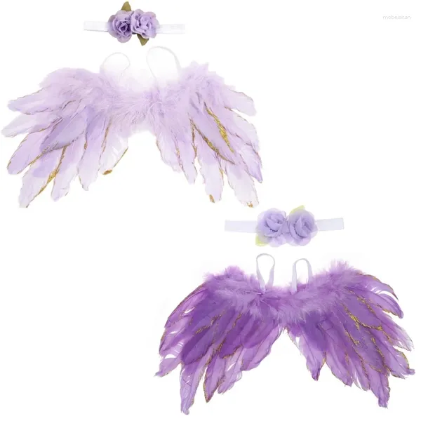 Roupas de roupas Po adereços Rose Hairband Angel Wing Costume para garotos de meninos de Borns