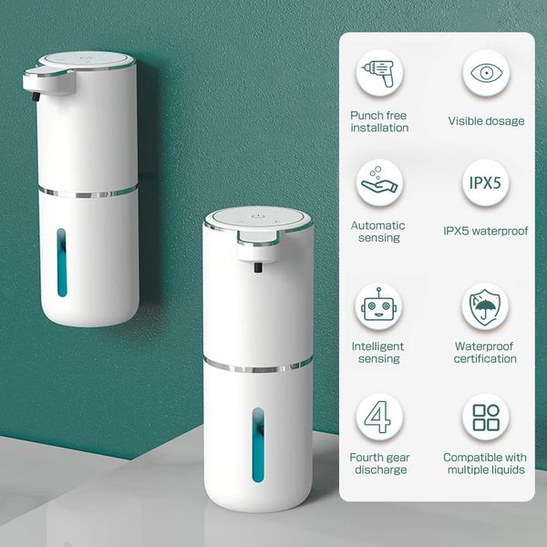 Distributore di sapone in schiuma distributore di sapone automatico touchless da 380 ml a infrarossi smart liqiud sapone dispenser per bagno 240419