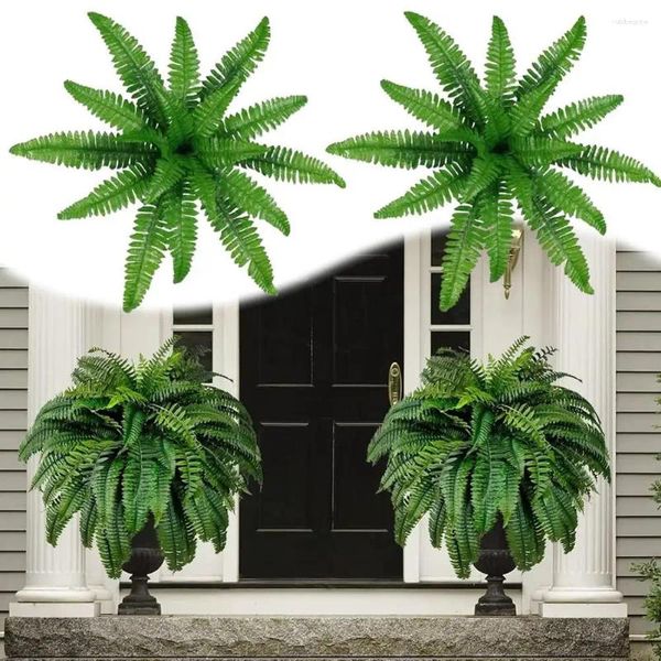 Flores decorativas 2pcs plantas artificiais ao ar livre videira persa videira falsa folhas de folhas de plástico Ivy de parede verde para festa de jardim em casa