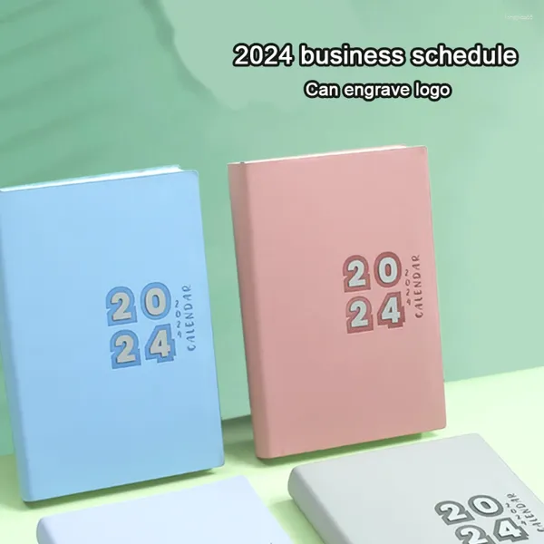 (Pode gravar logotipo) 2024 Crowey Planner Cronograma de Cronograma de Cronograma de Livro do Livro do Livro do Livro do Livro Note de Memorando Diário de 365 dias